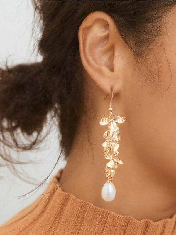 Botanical Carved Pearl Earrings