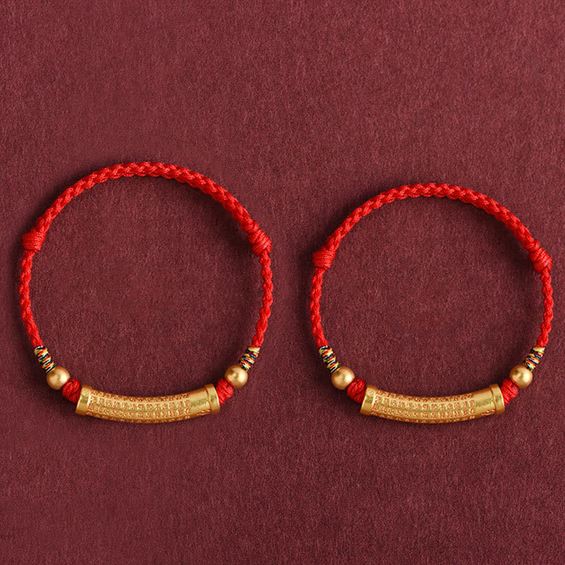 Heart Sutra Red String Bracelet for Protection & Strength