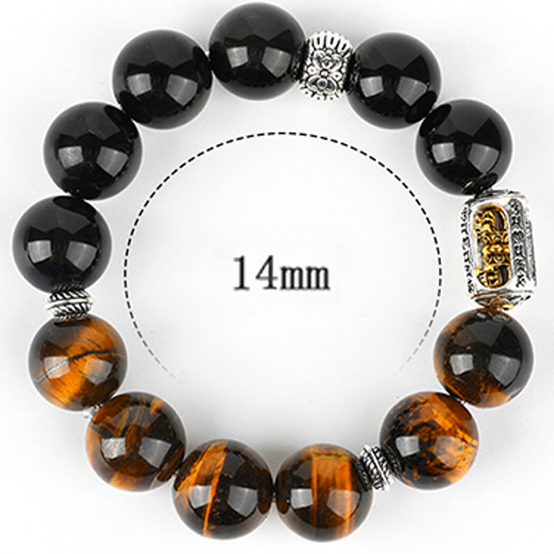 Silver Sheen Obsidian & Tiger Eye Protection Bracelet