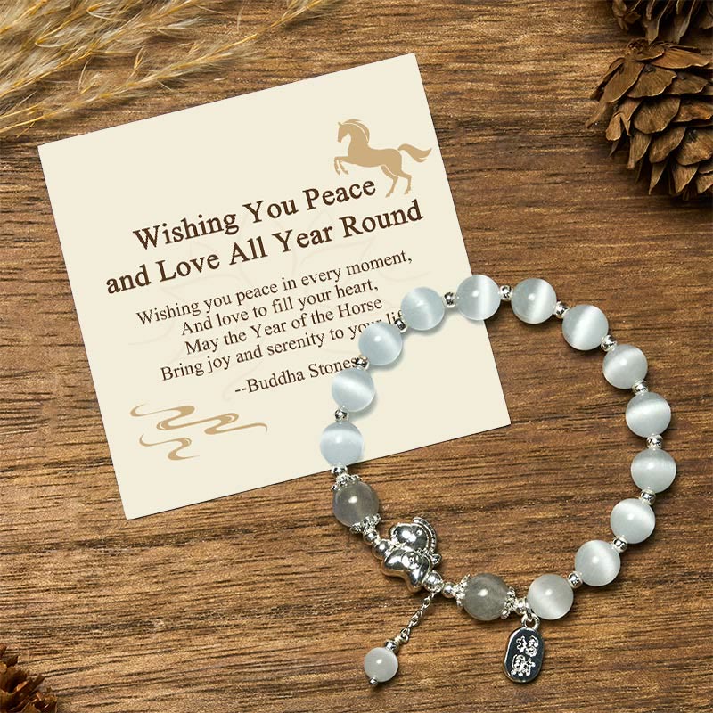 Buddha Stones "wishing You Peace and Love All Year Round" Year of the Horse Includes Gift Message Card