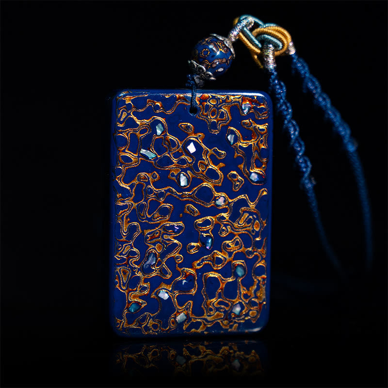 Buddha Stones Handcrafted Lacquer Craft Sandalwood Protection Pendant Necklace