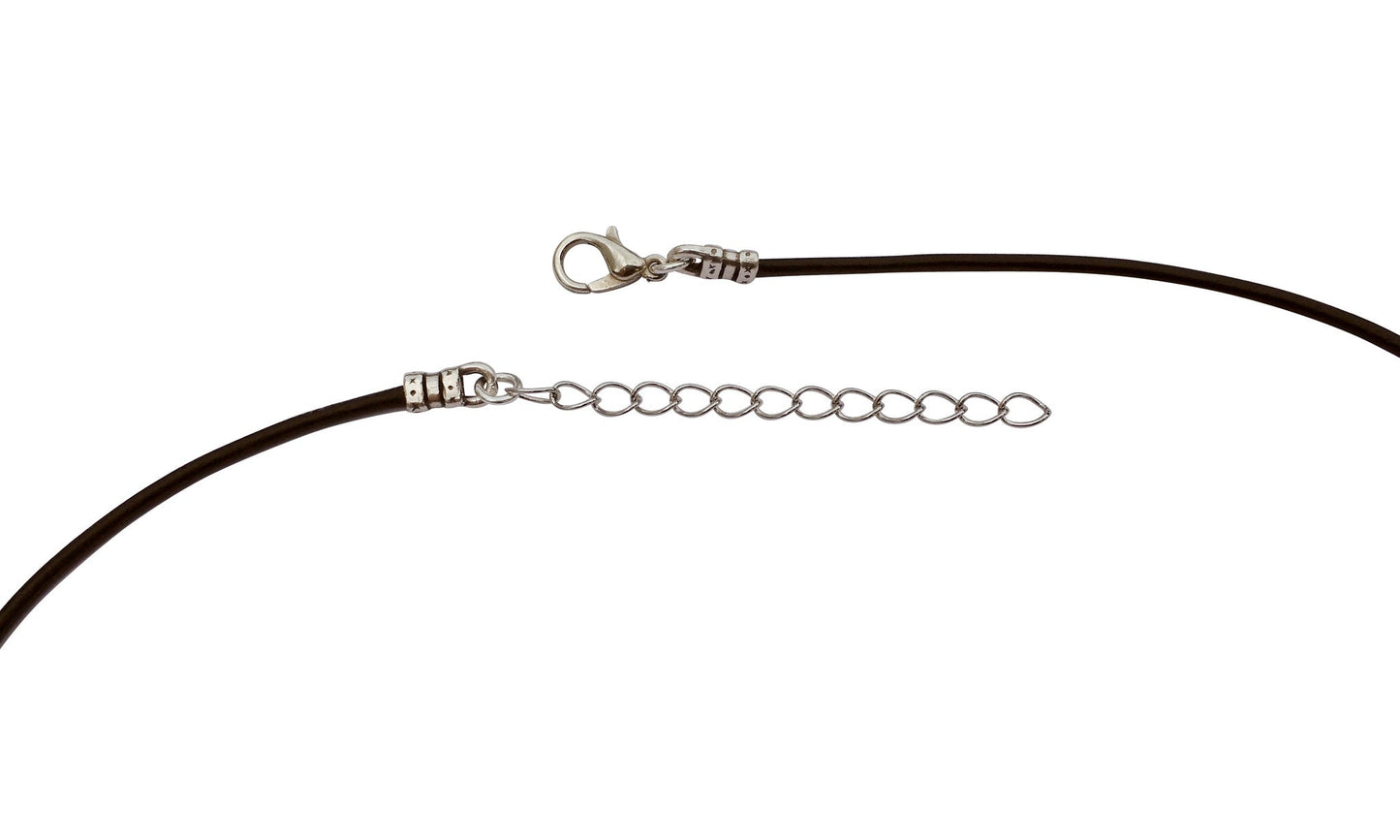 Dragonweave Steel Cat Pendant Necklace on Adjustable Black Leather Cord
