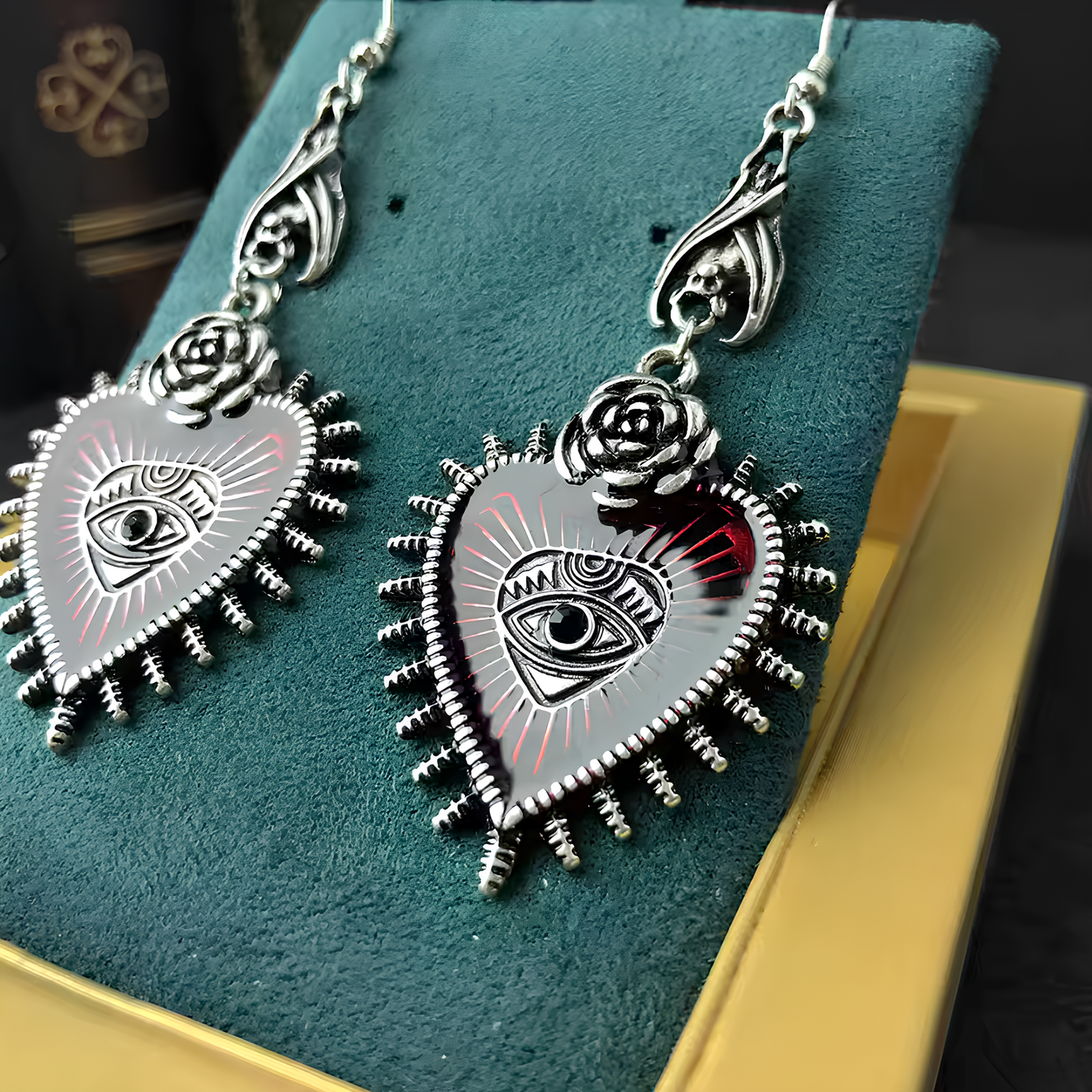 Blood Rose Earrings