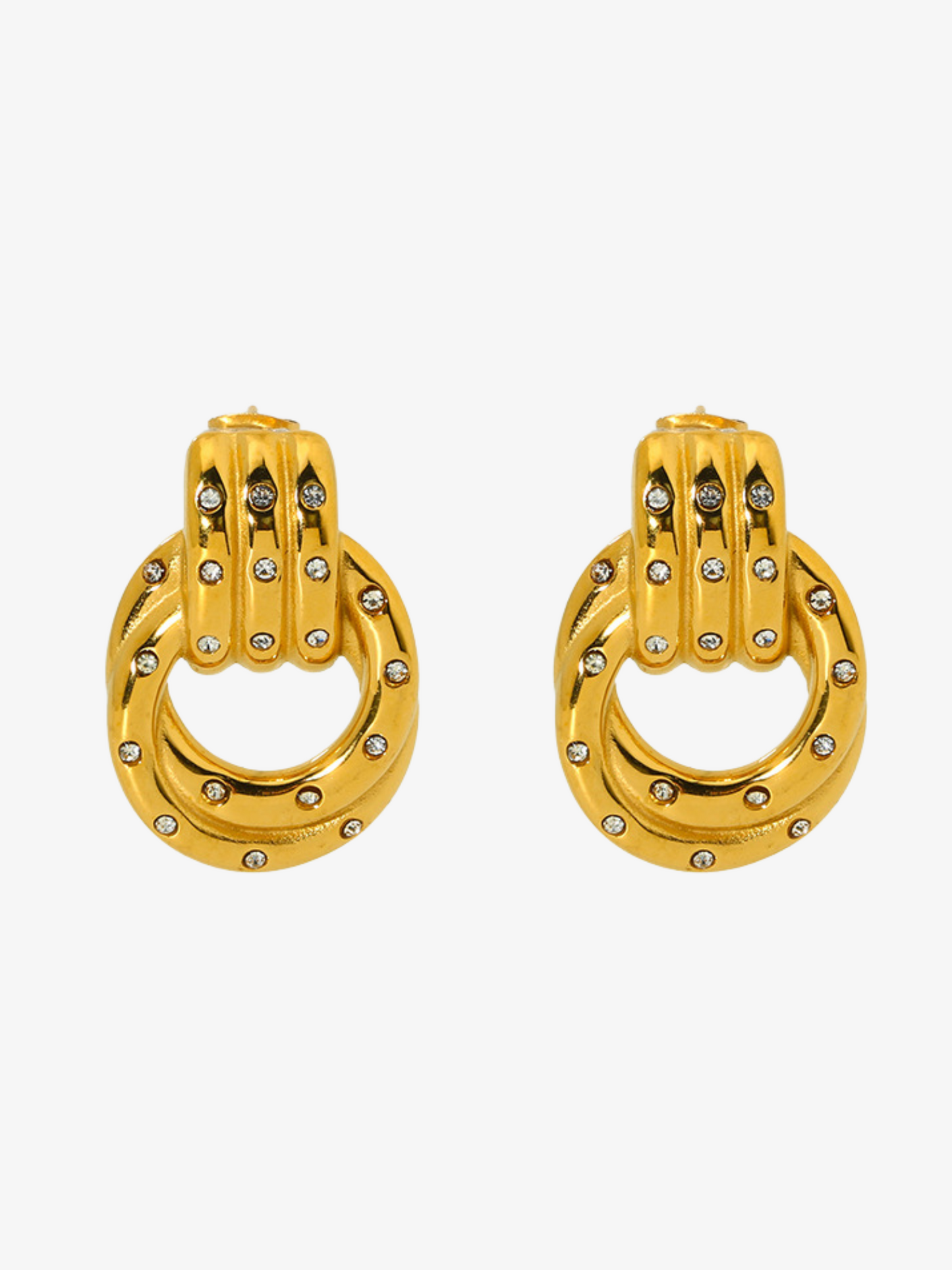 Adama Twisted Pavé Huggie Earrings
