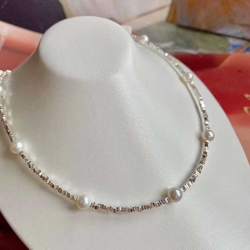 5.5~6mm Freshwater Pearl Necklace in S925 Sterling Silver