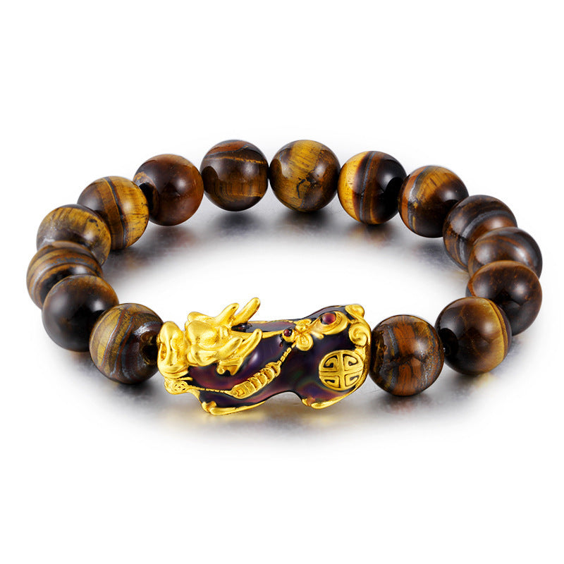 Buddha Stones Tibetan Handcrafted Tiger Eye Feng Shui Bracelet