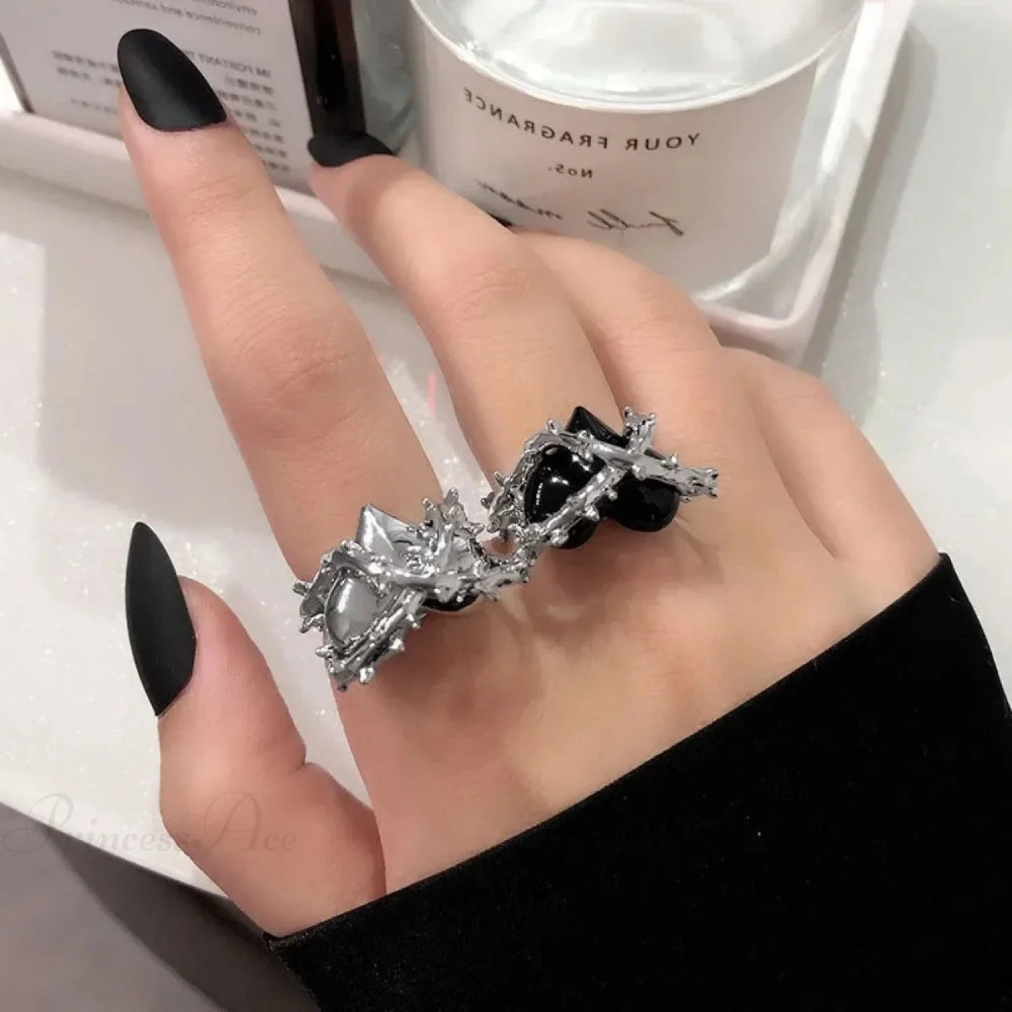 Antique Dark Spiky Heart Gothic Band