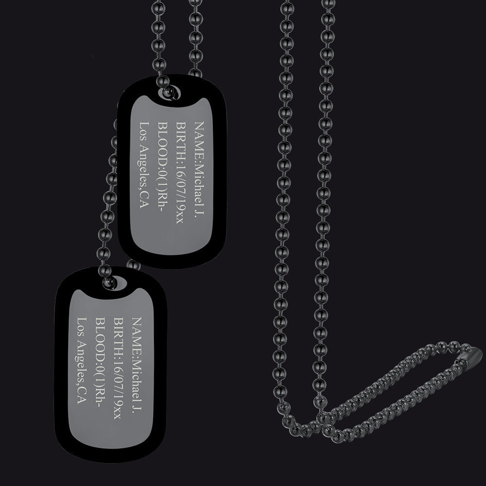 Custom Military Army Double-side Dog Tag Necklace for
