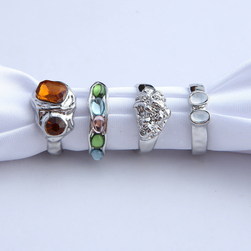 Miya Gemstones Ring Set