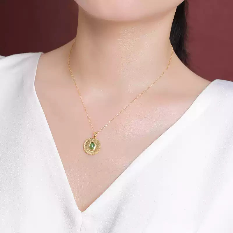 Jade Oval Pendant Necklace