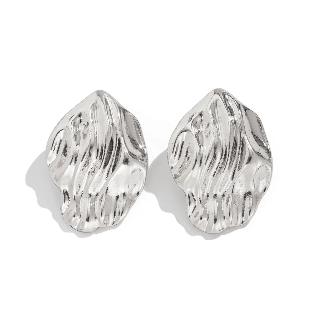 Mahi Wavy Metal Stud Earrings