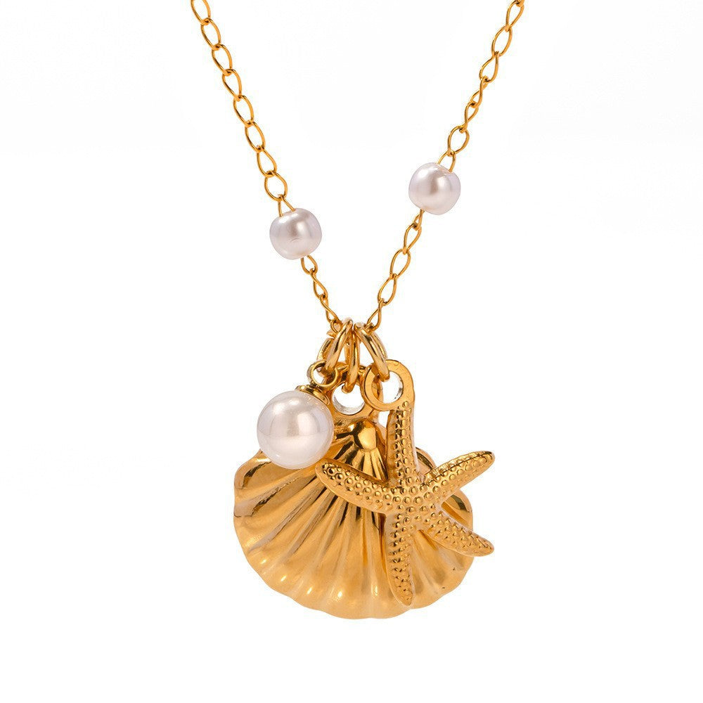 Arlynn Gold Plated Shell Necklace