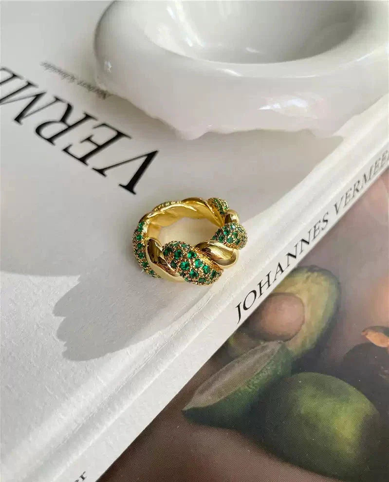 Slioh Twisted Crystal Ring