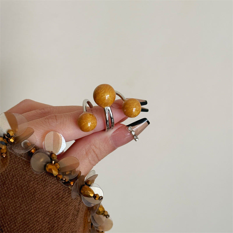 Kelsy Enamel Heart Open Ring