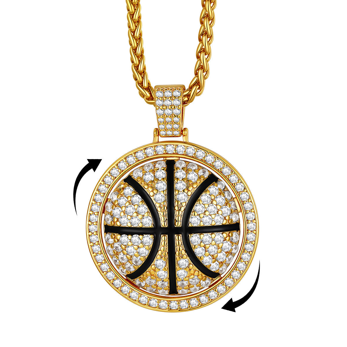 Bling Basketball Spinner Necklace for