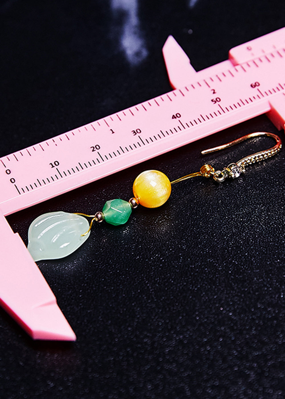 Retro Naturally Jade and Beeswax Drop Earrings