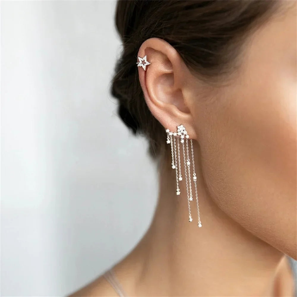 Sterling Silver Constellation & Shooting Stars Earrings