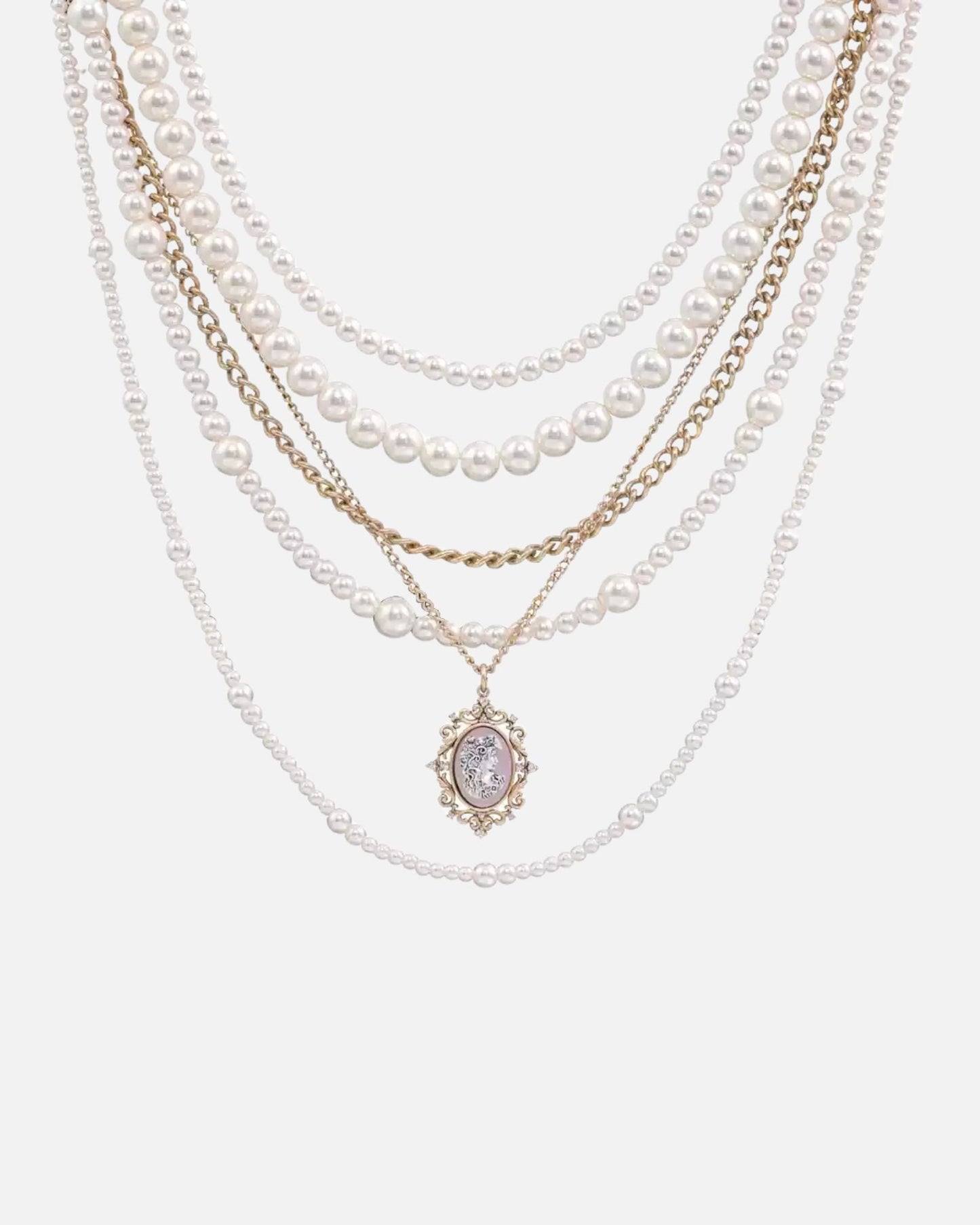 Yasmine Layered Retro Pendant Necklace