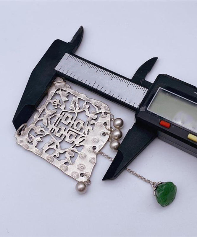 Silk Sterling Silver Jade Tassel Lariat Necklace