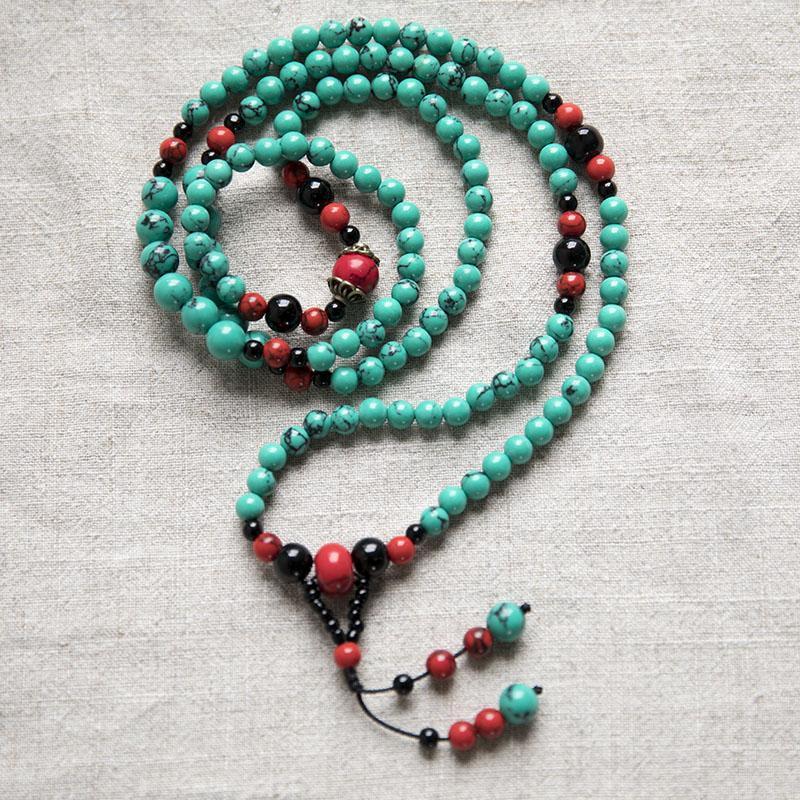 Carnelian Bead Long Chain Lucky Green Necklace
