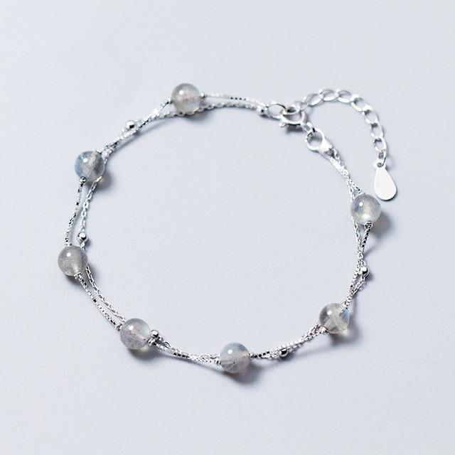 Romantic Moonstone Silver Bracelet