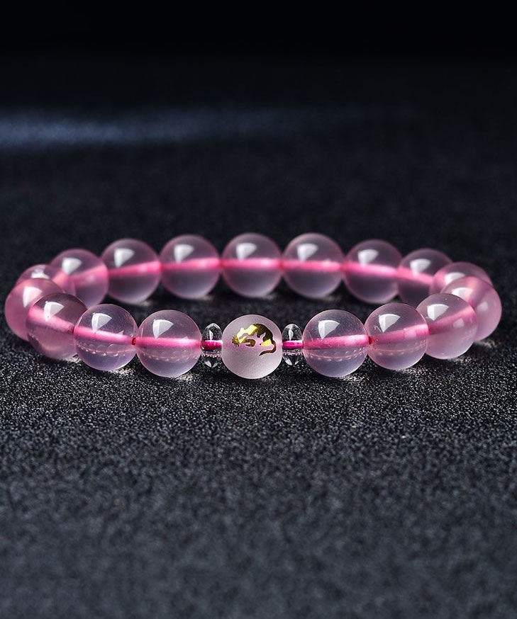Pink Crystal the Twelve Chinese Zodiac Signs Bracelet