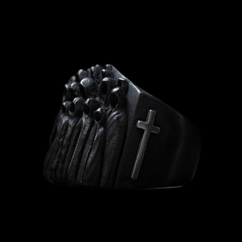 Cloaked Cult Cross Ring