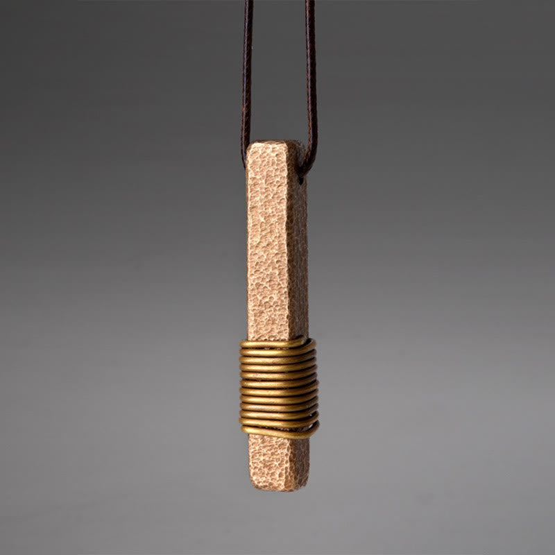 Copper Textured Wealth Necklace for Spiritual Luck