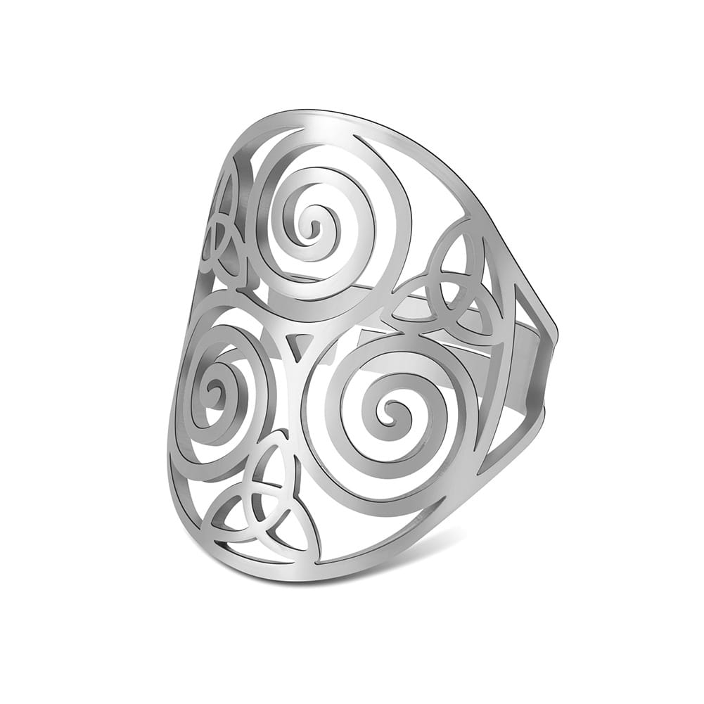 Sacred Trinity Triquetra & Triskele Ring