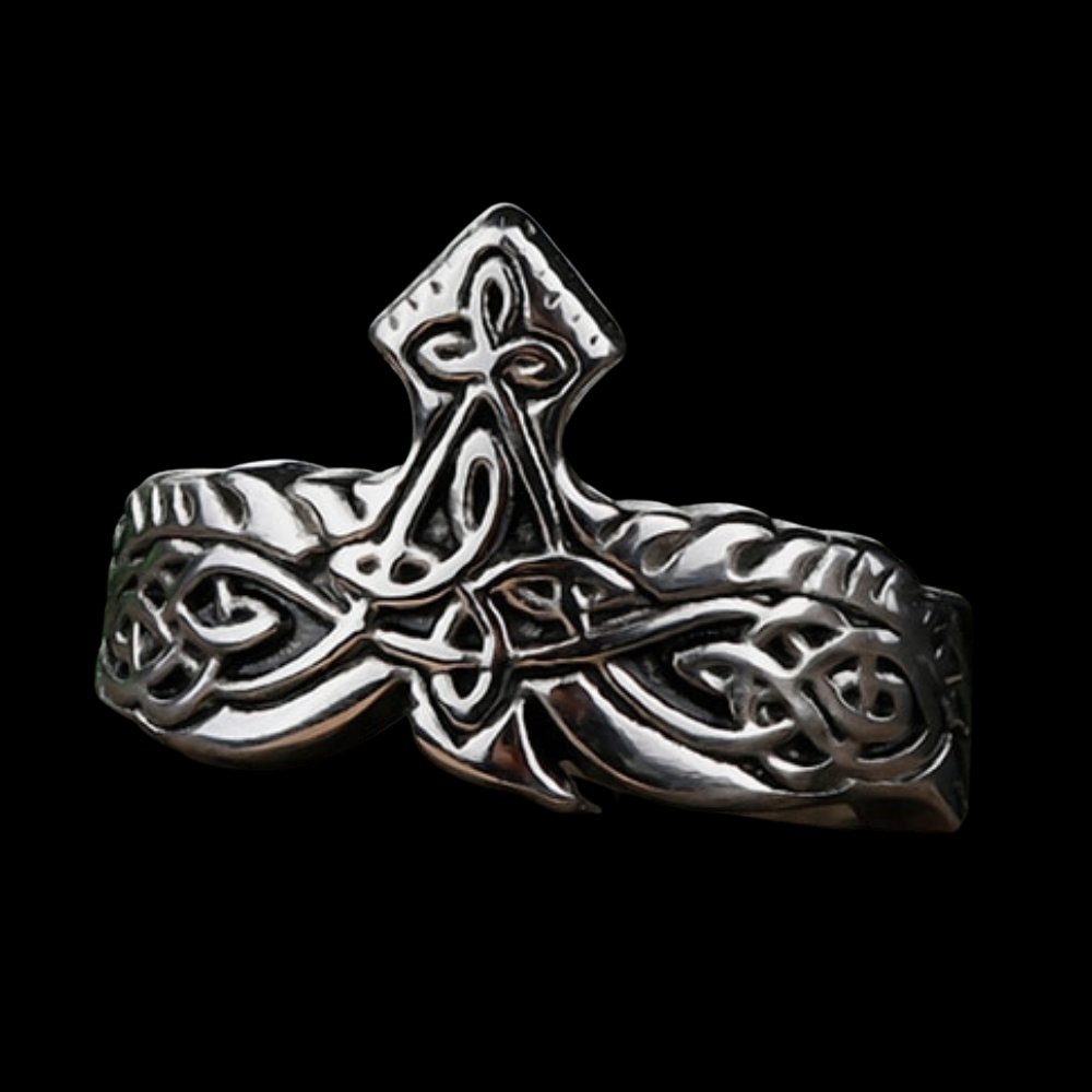 Entwined Raven Viking Ring