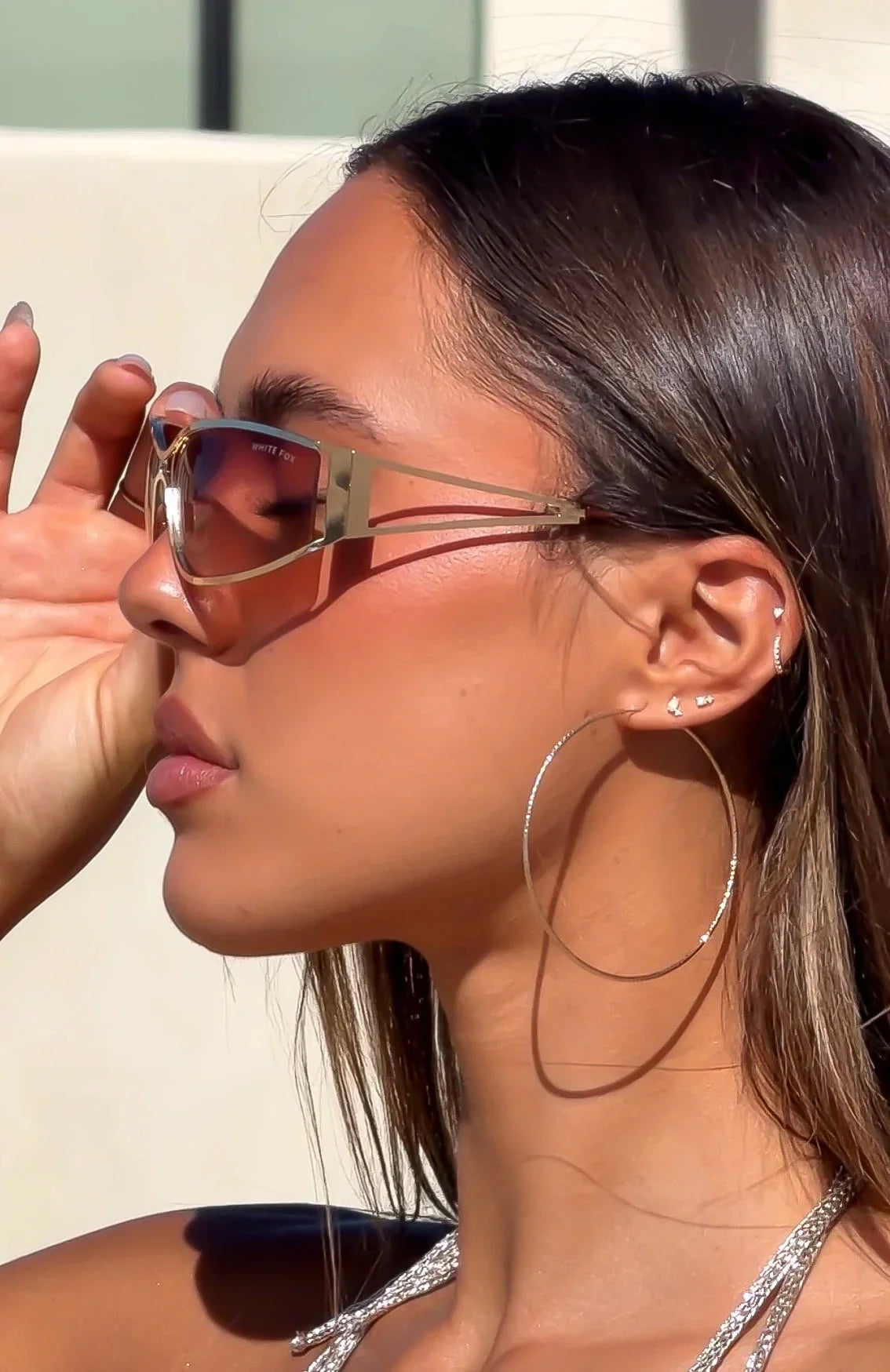 Analeigh Battered Gold Hoop Earrings