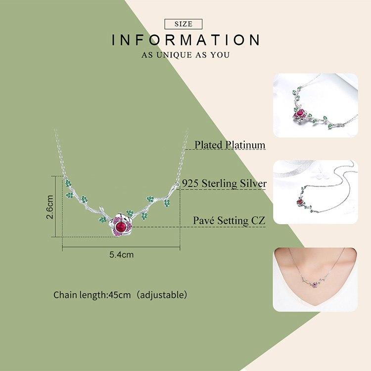 Majestic Rose Silver Necklace