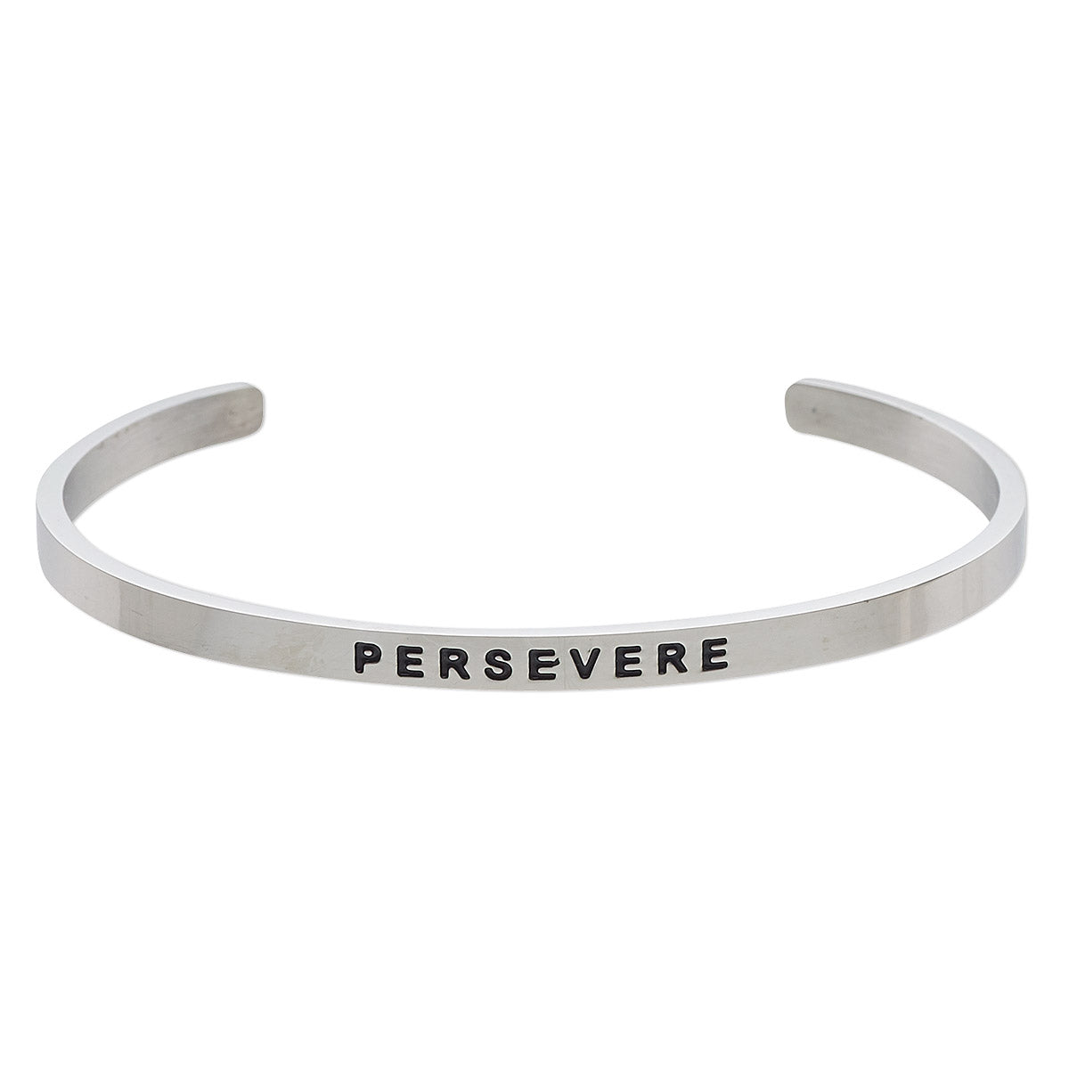 Stainless Steel "persevere" Inspirational Cuff Bracelet