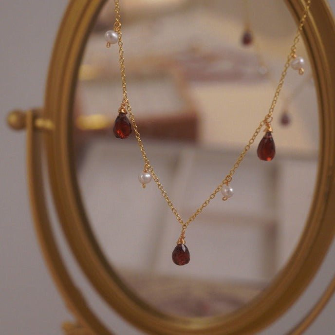 Pearl Garnet Necklace