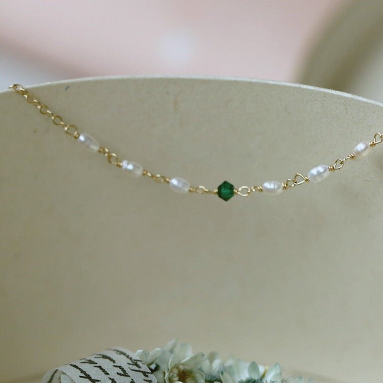 Emerald Pearl Bracelet - Sharon