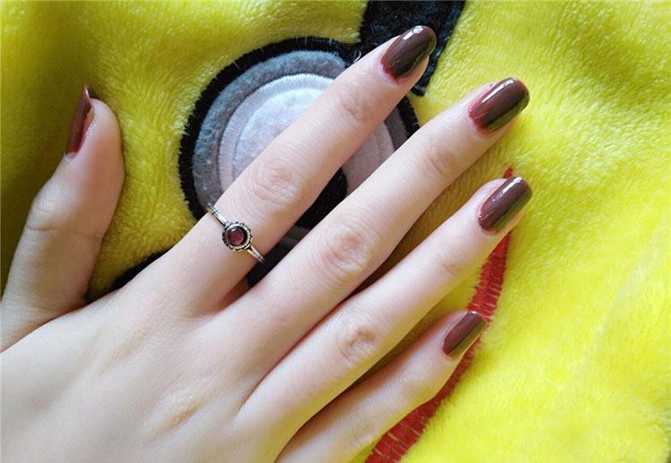Fiery Red Stone Sterling Silver Ring