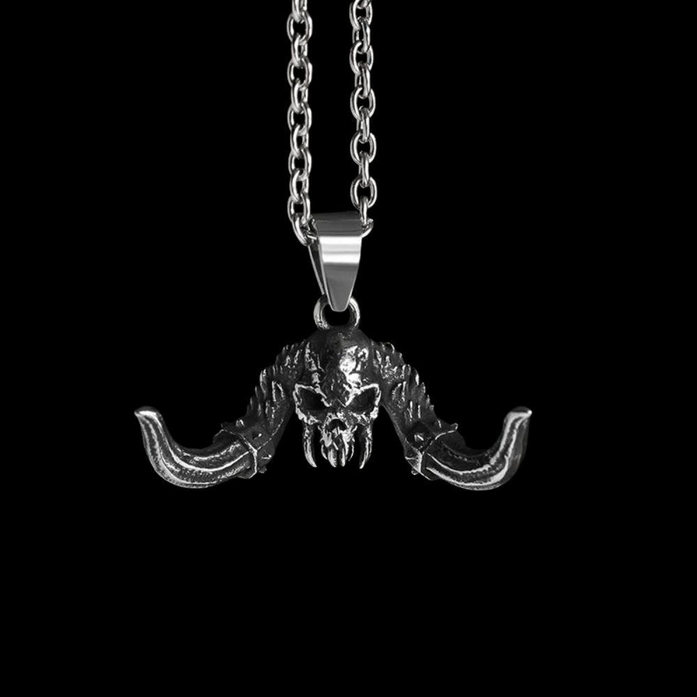 Satanic Horned Skull Pendant