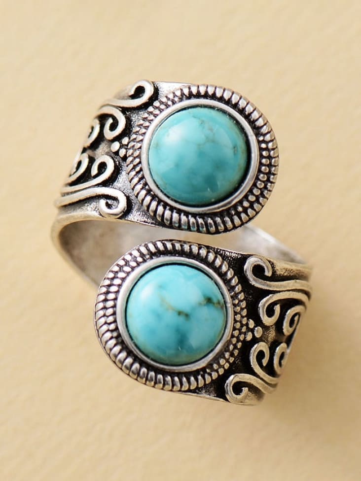 Natural Amethyst Silver-plated Ring