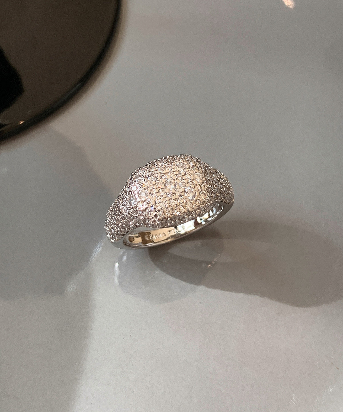 Silvery Zircon Sparkling Ring