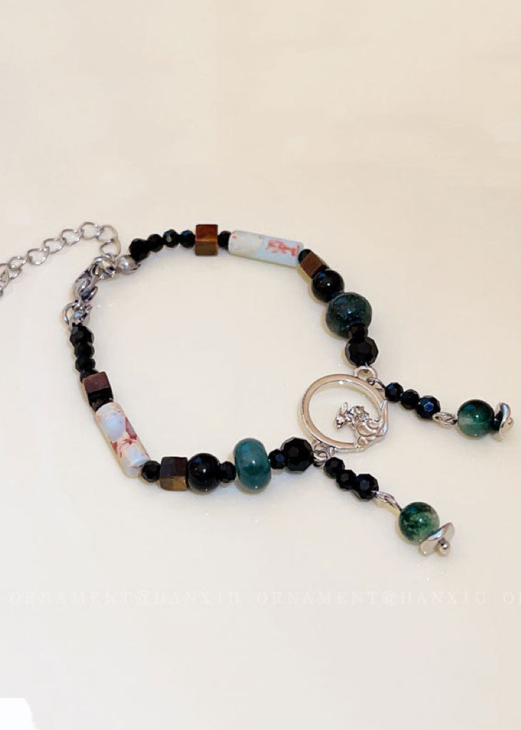 Colorblock Allouy Gem Stone Charm Bracelet