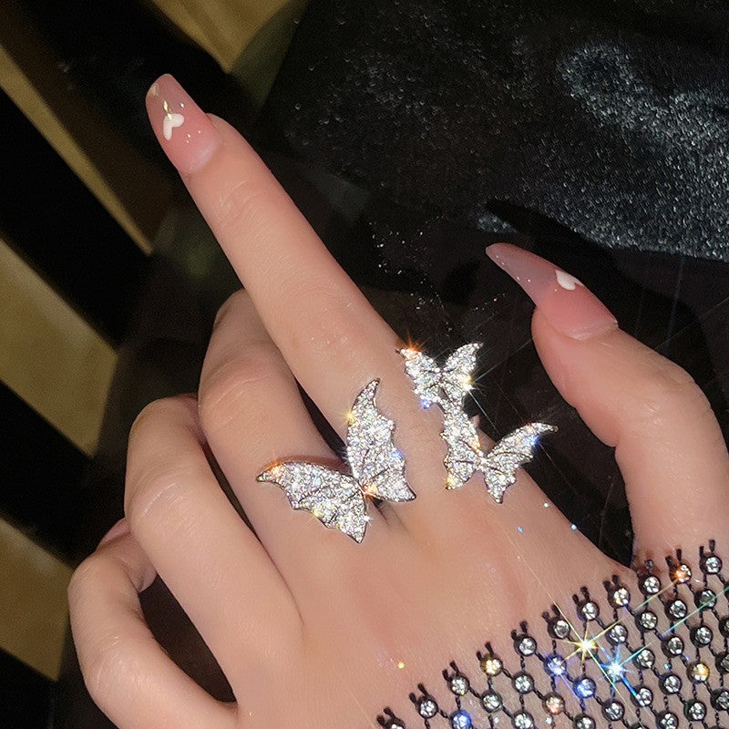 Daily Butterfly Rhinestone Rings
