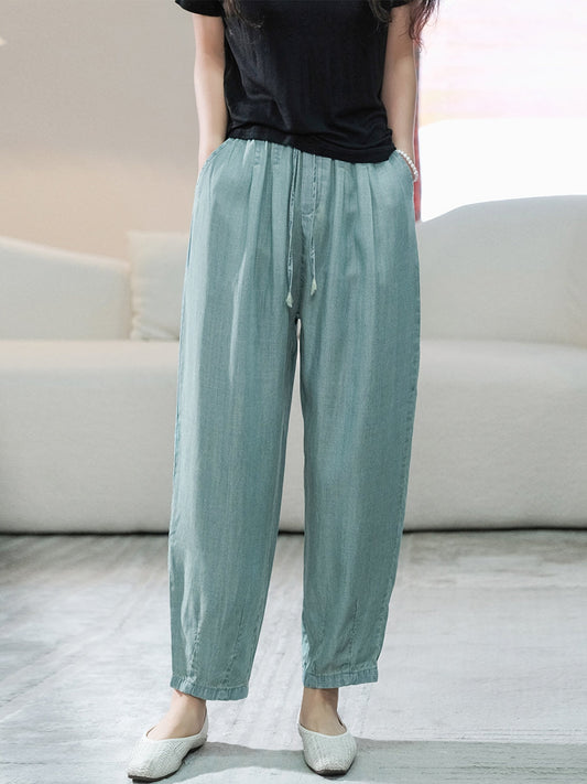 Summer Caual Pocket Drawstring Denim Pants