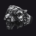 Punk Tiger Head Ring for