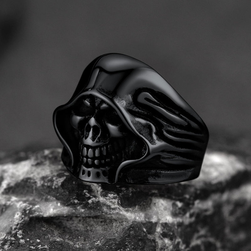Gothic Grim Reaper Skull Ring for in Stainless Steel