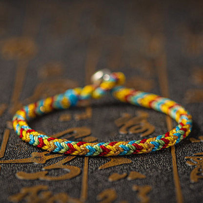 Buddha Stones "may You Be Good Fortune and Success" Lucky Multicolored Bracelet