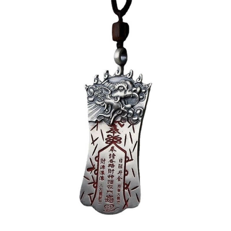 Buddha Stones Fengshui Bagua Pixiu Cinnabar Balance Necklace Pendant