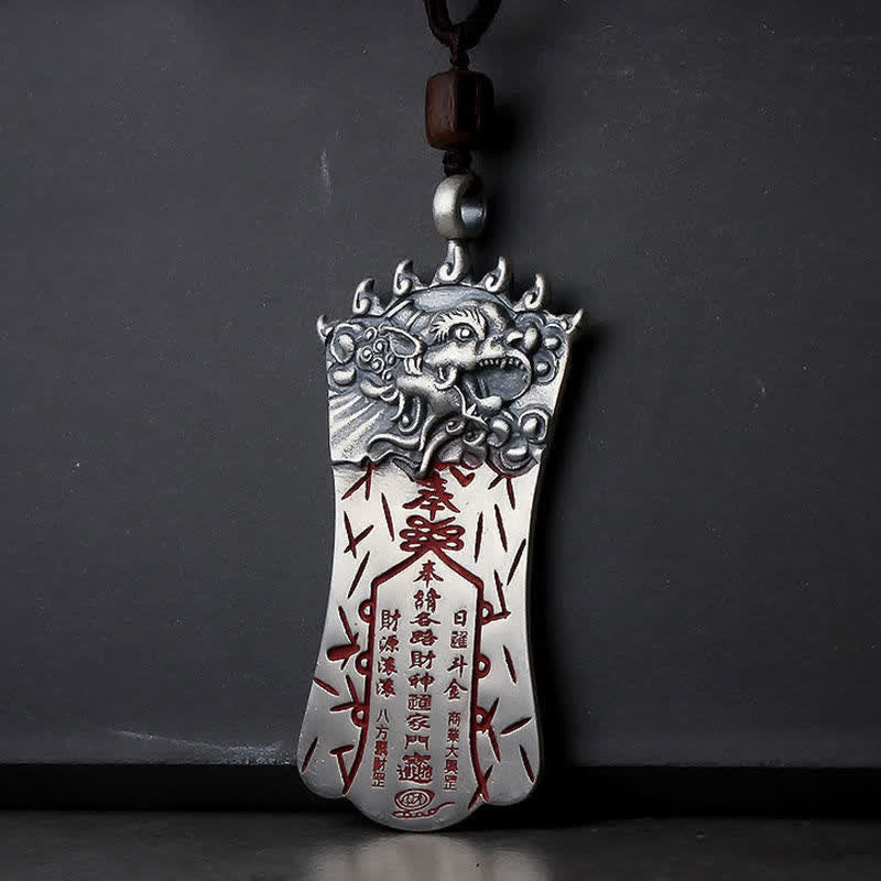 Buddha Stones Fengshui Bagua Pixiu Cinnabar Balance Necklace Pendant