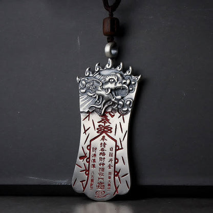 Buddha Stones Fengshui Bagua Pixiu Cinnabar Balance Necklace Pendant