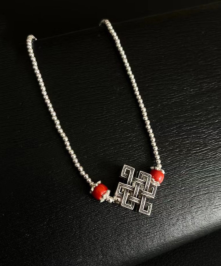 Original Design Patchwork Silver Necklace