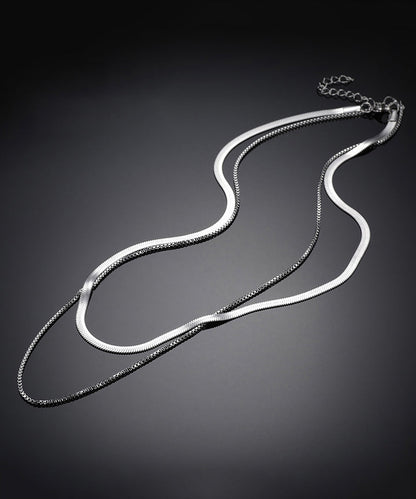 Boutique Silk Stainless Steel Two Piece Set Necklace